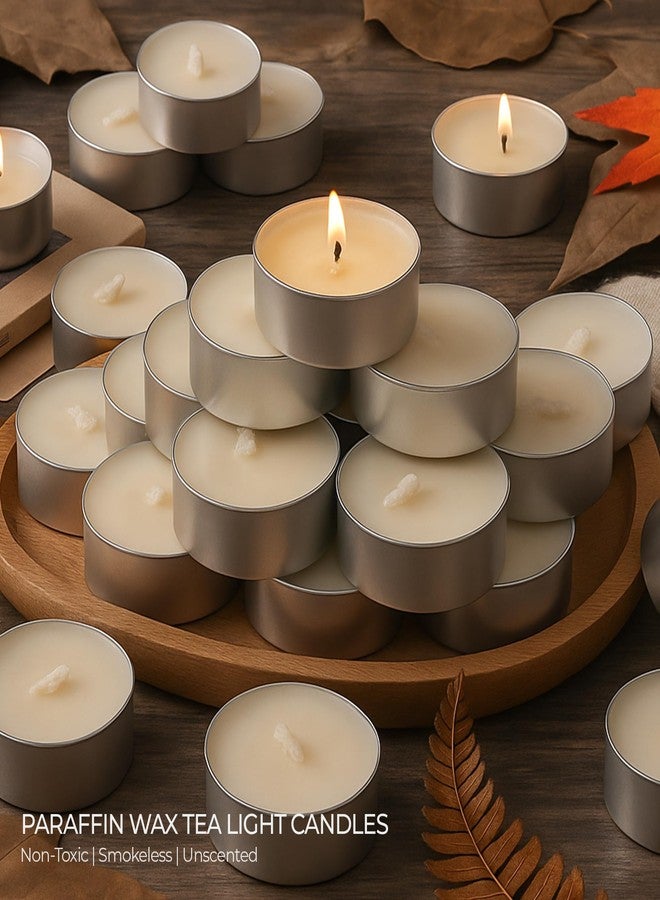 Floryn Decor شموع فلورين ديكور البيضاء غير المعطرة | شمع البارافين | فتيل قطني خالٍ من الدخان والرصاص | مدة احتراق طويلة - ٢-٣ ساعات | مثالية للديكور، والمهرجانات، وحفلات الزفاف | ١٠ غرامات لكل شمعة. ٥٠ قطعة - Image 2